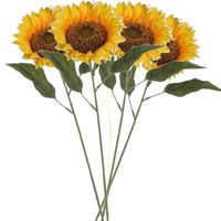 4x stuks gele zonnebloemen kunstbloemen 70 cm