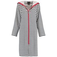 Cawö Cawö Dames Badjas kort met Capuchon en Ritssluiting 1244 Schwarz-weiss 46