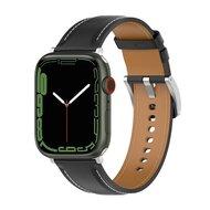 Luxe leren bandje - Zwart - Geschikt voor Apple Watch 38mm / 40mm / 41mm / 42mm