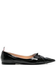 Thom Browne mocassins en cuir à bout pointu - Noir