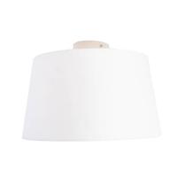 QAZQA Plafondlamp met linnen kap wit 35 cm - Combi wit - thumbnail