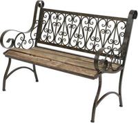 bank ijzer houten zitting - Decoris