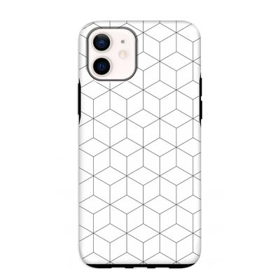 Zwart-witte kubussen: iPhone 12 mini Tough Case