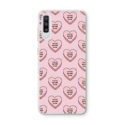 Chicks before dicks: Samsung Galaxy A70 Transparant Hoesje