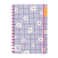 Pepa Lani Notitieboek A5 Flower Purple Checkers Daffodil