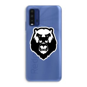 Angry Bear (white): Xiaomi Redmi 9T Transparant Hoesje