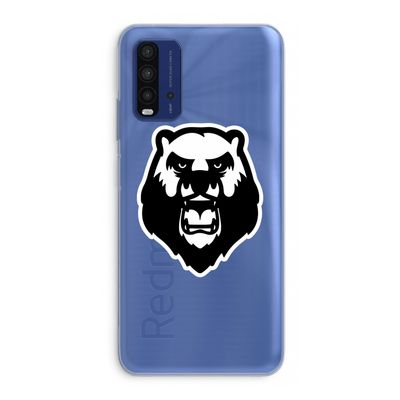 Angry Bear (white): Xiaomi Redmi 9T Transparant Hoesje