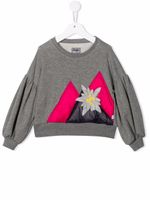 Il Gufo sweat à détails de fleurs - Gris - thumbnail