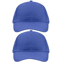 2x stuks 6-panel baseball kobalt blauwe caps voor volwassenen