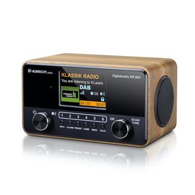 Albrecht DR 865 Draagbaar Digitaal Zwart, Hout