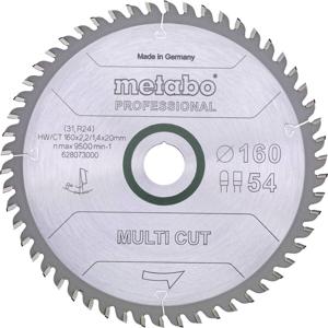 Metabo MULTI CUT PROFESSIONAL 628293000 Cirkelzaagblad 165 x 20 x 1.4 mm Aantal tanden: 54 1 stuk(s)