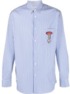Lanvin chemise rayée à patch poitrine - Bleu
