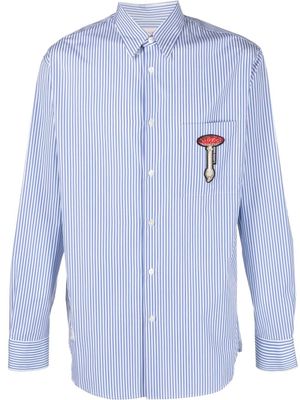 Lanvin chemise rayée à patch poitrine - Bleu
