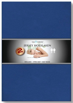Luna Casa Collection - 2 stuks - Jersey Hoeslaken - Blauw Luna Casa Collection - 2 stuks - Jersey Hoeslaken - Blauw