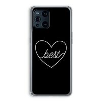 Best heart black: Oppo Find X3 Transparant Hoesje