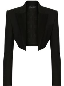 Dolce & Gabbana blazer crop à design ouvert devant - Noir