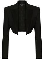 Dolce & Gabbana blazer crop à design ouvert devant - Noir - thumbnail