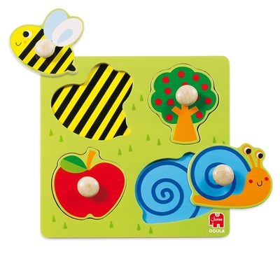 Goula vormenpuzzel Boomgaard junior hout 4 stukjes Goula vormenpuzzel Boomgaard junior hout 4 stukjes
