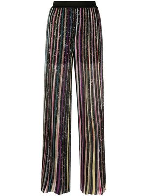Missoni pantalon rayé à sequins - Noir