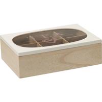 Home & Styling Theedoos 24x16cm hout/glas
