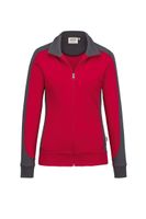 Hakro 277 Women's sweat jacket Contrast MIKRALINAR® - Red/Anthracite - 2XL