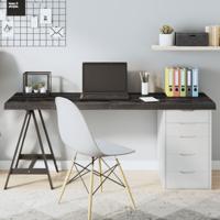 Tafelblad 160x60x(2-6)cm behandeld eikenhout donkerbruin