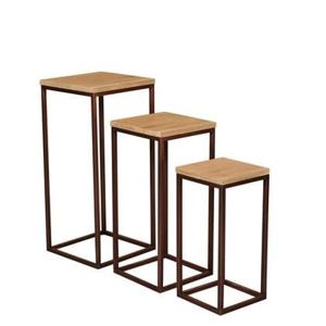 PTMD Zoah Copper mango wood square sidetable SV3