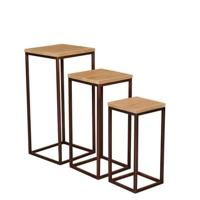 PTMD Zoah Copper mango wood square sidetable SV3