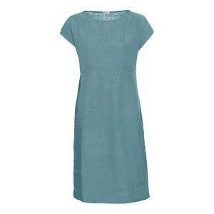 Linnen jurk, waterblauw Maat: 36