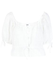 GANNI haut en broderie anglaise - Blanc