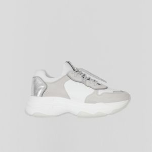 Bronx Baisley Sneaker Suède / Leer Wit / Grijs / Zilver , Maat 36