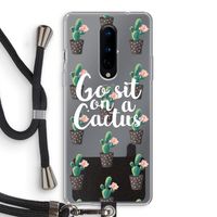 Cactus quote: OnePlus 8 Transparant Hoesje met koord