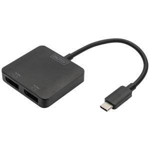 Digitus DS-45339 DisplayPort / USB-C Adapter [1x USB-C - 2x DisplayPort bus] Zwart