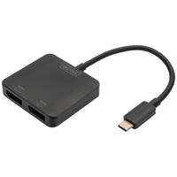 Digitus DS-45339 DisplayPort / USB-C Adapter [1x USB-C - 2x DisplayPort bus] Zwart - thumbnail