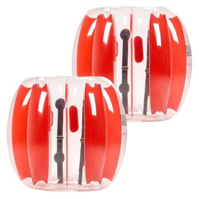 VEVOR Opblaasbare Bumperbal (2-pack) 0,9 m, duurzame 0,3 mm dikke PVC Bubble Knocker Collision Ball voor buitensporten, teamspellen, speelgoed voor in de tuin en park (rode strepen)