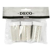 Creativ Company Mini stenen divers van glas parelmoer, 3x45 gram