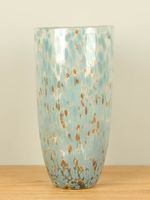 Glazen vaas grijs/groen/goud, 37 cm