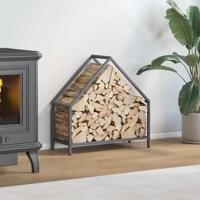 VidaXL Brandhoutrek 60x25x60 cm koudgewalst staal antracietkleurig