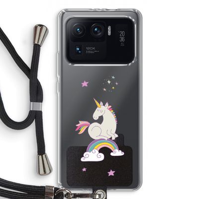 Regenboog eenhoorn: Xiaomi Mi 11 Ultra Transparant Hoesje met koord