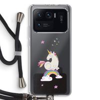 Regenboog eenhoorn: Xiaomi Mi 11 Ultra Transparant Hoesje met koord