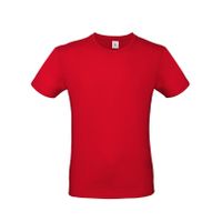 Rood basic t-shirt met ronde hals voor heren van katoen 2XL (56)  - - thumbnail