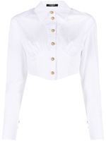 Balmain chemise crop à manches longues - Blanc - thumbnail