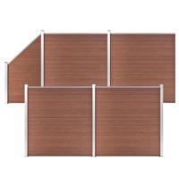 Schuttingset 4 vierkant en 1 schuin 792x186 cm HKC bruin