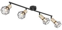 Globo PlafondlampXara I 4-lichts zwart met goud - 54802S-4AB