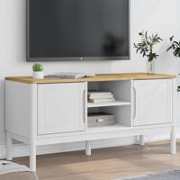 Tv-meubel FLORO 114x43x55 cm massief grenenhout wit