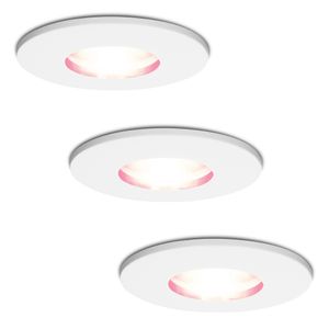 Hofronic Set van 3 stuks smart WiFi RGBWW LED inbouwspots Barcelona wit 5,5 Watt IP44