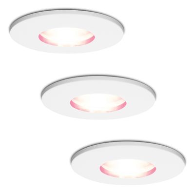 Hofronic Set van 3 stuks smart WiFi RGBWW LED inbouwspots Barcelona wit 5,5 Watt IP44