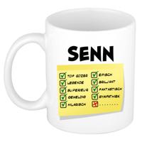 Naam mok Senn - wit - top gozer - keramiek - 300 ml - cadeau collega beker Naam mok Senn - wit - top gozer - keramiek - 300 ml - cadeau collega beker