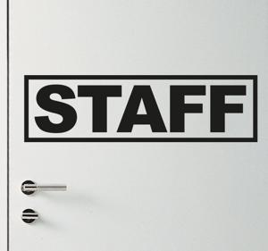 Muursticker bord Staff