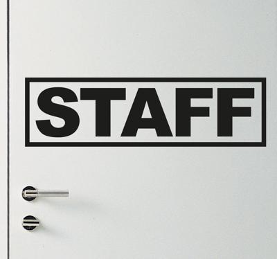 Muursticker bord Staff